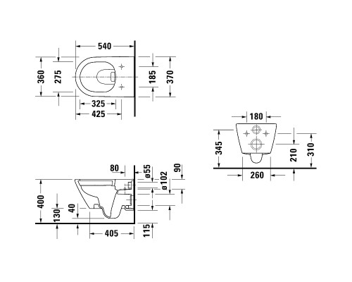 Унитаз Duravit D-Neo 45770900A1 подвесной с сиденьем Микролифт