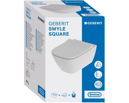 Унитаз Geberit Smyle Square подвесной с сиденьем Микролифт