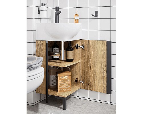 Тумба под раковину Aqwella Porto 45 POR0104DB угловая Дуб балтийский