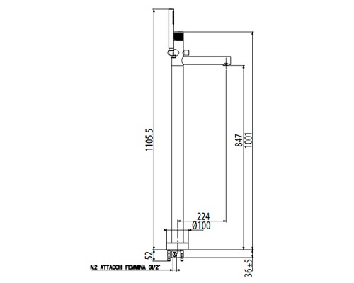 Смеситель для ванны Gattoni MD MD508/22C0 Хром