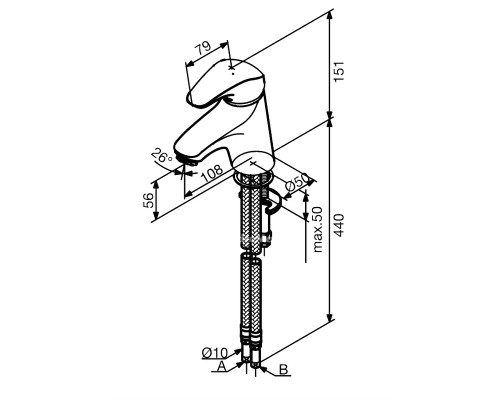 Смеситель для раковины Damixa Cosmo 100290038 Хром