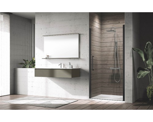 Душевая дверь Novellini Young 100 Y21B97-1H профиль Черный матовый стекло прозрачное