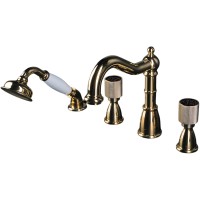 Смеситель на борт ванны Boheme Royal Cristal Золото