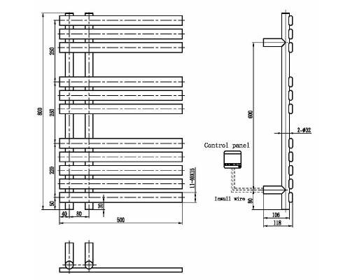 Электрический полотенцесушитель Boheme Venturo 723-BR Бронза