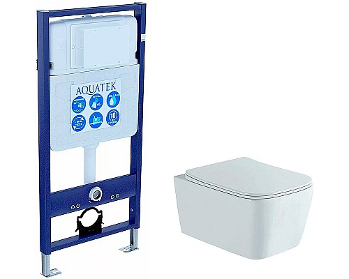 Комплект унитаза с инсталляцией Aquatek Set Aquatek Либра N cm с сиденьем Микролифт
