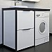 Тумба с раковиной Comforty Лозанна 120 00-00014813 на стиральную машину Белая глянцевая Графит