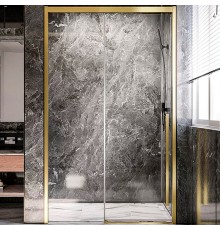 Душевая дверь Veconi Premium Trento PTD-30G 120 профиль Брашированное золото стекло прозрачное