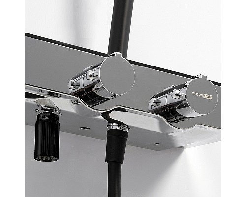 Душевая система WasserKRAFT Abens A114.162.218.CB Thermo с термостатом Черная матовая Хром