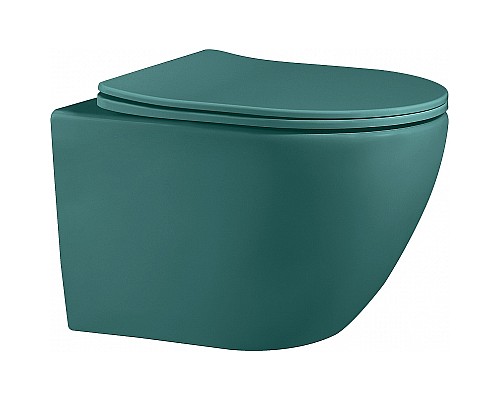 Унитаз Abber Bequem AC1101MBG подвесной Темно-зеленый матовый с сиденьем Микролифт