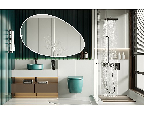 Унитаз Abber Bequem AC1101MBG подвесной Темно-зеленый матовый с сиденьем Микролифт