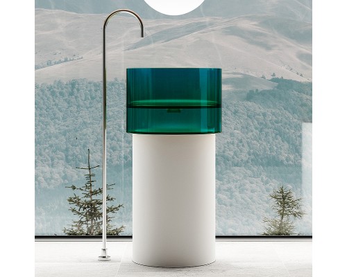 Раковина Abber Kristall 45 AT2701White-Aquamarin Белая Бирюзовая