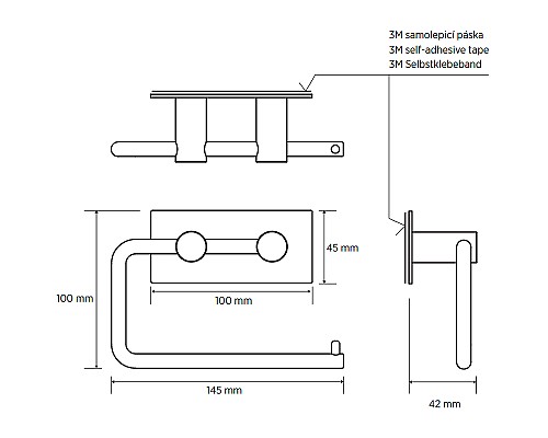 Держатель туалетной бумаги Bemeta Easy 163112220 Черный матовый