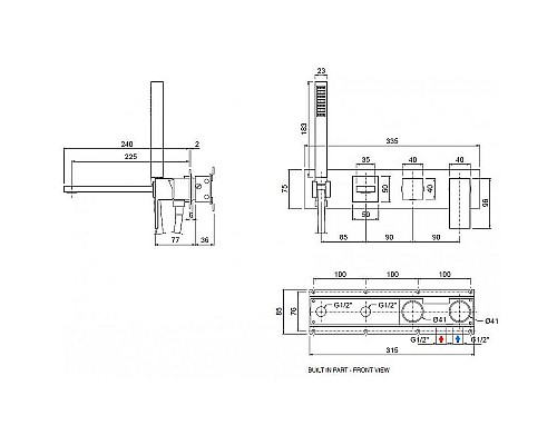Смеситель для ванны Cezares Unika UNIKA-VDM2-02 Бронза