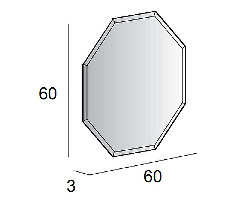 Зеркало Cezares 60 45078 с подсветкой многоугольное