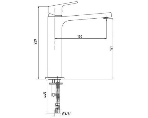 Смеситель для раковины E.C.A. Tiera 102188003C1EX Черный матовый
