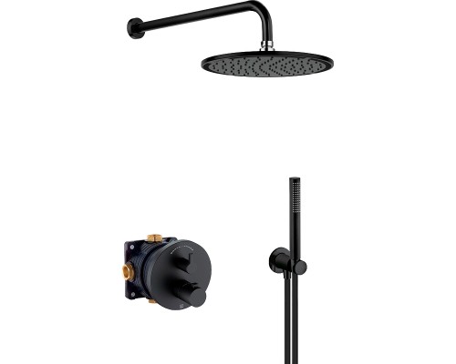 Душевая система Kludi Nova Fonte 208313915 с термостатом Черная матовая