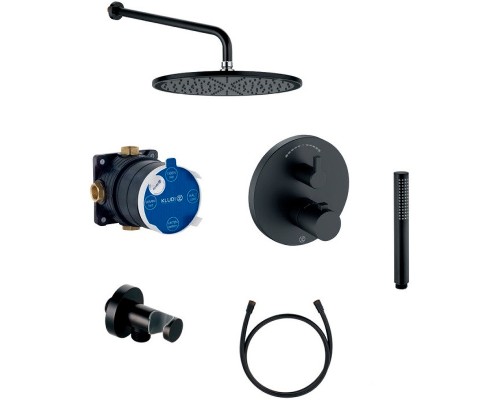 Душевая система Kludi Nova Fonte 208313915 с термостатом Черная матовая