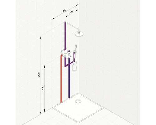 Душевая система Kludi Nova Fonte 208313915 с термостатом Черная матовая