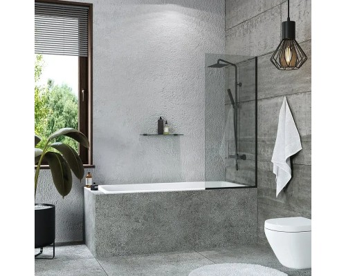 Шторка на ванну Reflection 70х140 RX14070CBL-03 профиль Черный стекло прозрачное