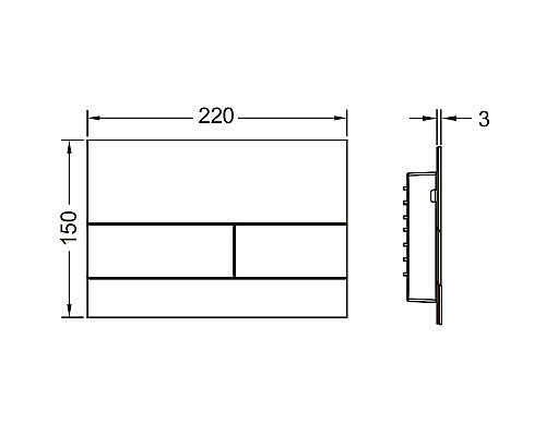 Клавиша смыва Tece Square II 9240843 для унитаза Brushed Nickel