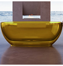 Ванна из полиэфирной смолы Abber Kristall 170х75 AT9703Amber Желтая без гидромассажа