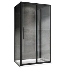Душевой уголок Abber Schwarzer Diamant 100х60 профиль Черный стекло прозрачное, арт