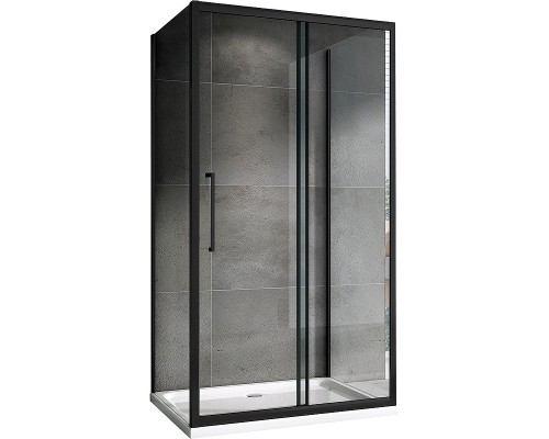 Душевой уголок Abber Schwarzer Diamant 100x60 профиль Черный стекло прозрачное