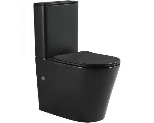 Унитаз компакт SantiLine SL-5026MB Черный матовый с бачком и сиденьем Микролифт