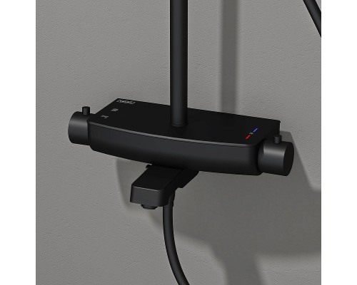Душевая система Teska Mira DK3680 с термостатом Черная