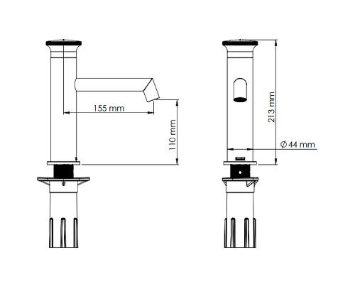 Смеситель для раковины Teska Arte Leo S E5518 Черный матовый
