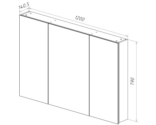 Зеркальный шкаф Lemark Universal 120 Белый глянец