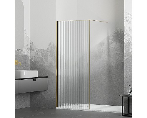 Душевая перегородка RGW Walk In WA-08G 70 06100807-156 профиль Золото брашированное стекло ребристое