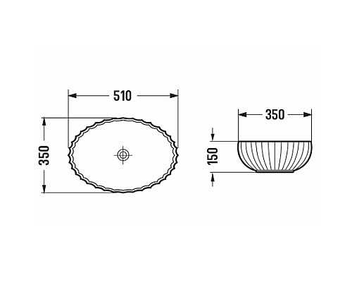 Раковина-чаша CeramaLux 51 GL49A Графит