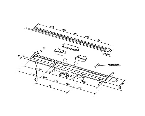 Душевой лоток PlastBrno Design 6 85 SZA6850 с Черной решеткой Душевой лоток PlastBrno Design 6 85 SZA6850 с Черной решеткой