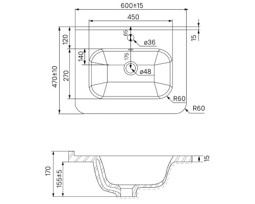 Тумба с раковиной Iddis Edifice 60 EDI60D0i95K подвесная Темно-серая