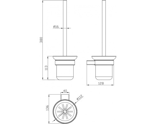 Ершик для унитаза Milacio Ultra MCU.964.MB Черный матовый