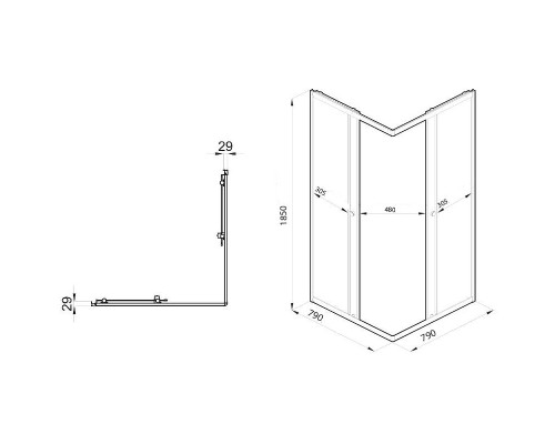 Душевой уголок Triton Вента-Хром 80х80 Щ0000057861 профиль Хром стекло прозрачное