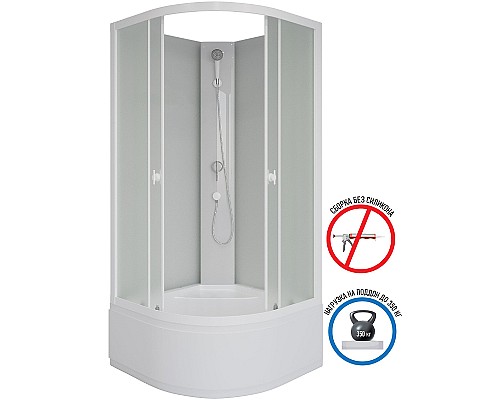Душевая кабина Niagara Promo 100x100 P100/40/MT/BK без гидромассажа