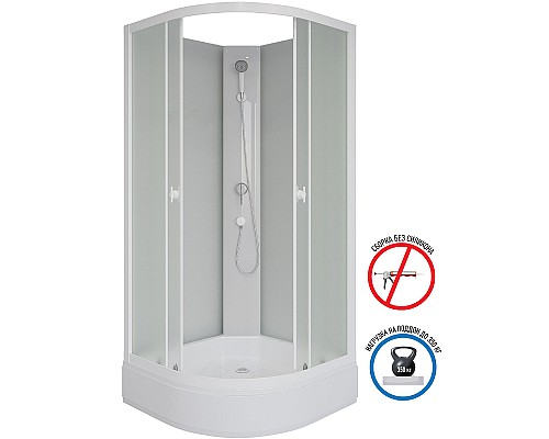 Душевая кабина Niagara Promo 80x80 P80/26/MT/BK без гидромассажа