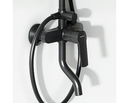 Душевая система Damixa Jupiter 977740300 Черная матовая