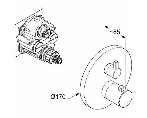 Смеситель для душа Kludi Nova Fonte Puristic 208305315 с термостатом Белый матовый