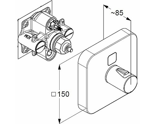 Смеситель для душа Kludi Push 389010538 с термостатом Хром