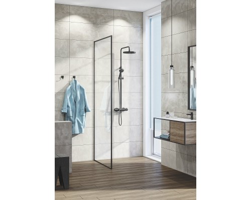 Душевая система Kludi Logo Dual Shower System 6808239-00 с термостатом Черная матовая