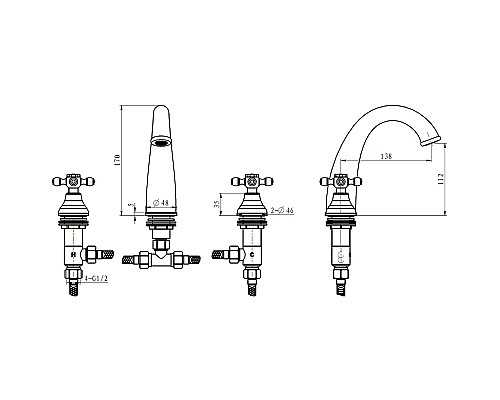 Смеситель для раковины Boheme Medici Presente 317-SW Бронза