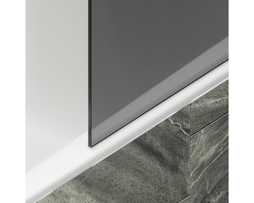 Шторка на ванну Maybah Glass MGV-252-1ш 300x1400 в широком профиле Белый стекло графитовое