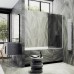 Шторка на ванну Maybah Glass 300x1400 в широком профиле Белый стекло графитовое матовое