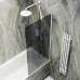 Шторка на ванну Maybah Glass 300x1400 в широком профиле Белый стекло графитовое матовое