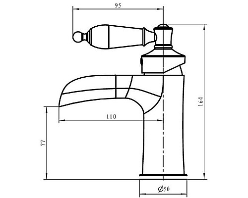 Смеситель для раковины Boheme Vogue 221-MR-V Хром