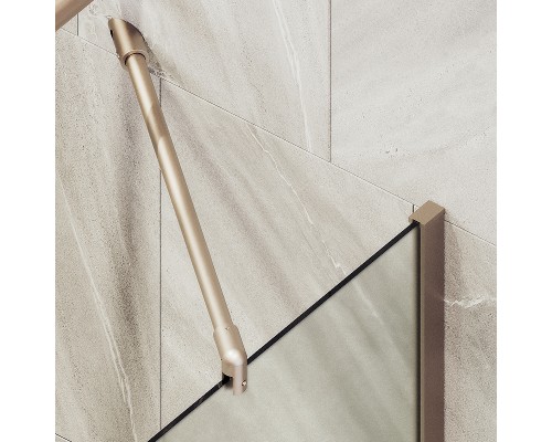 Шторка на ванну Maybah Glass MGV-92-2ш 600x1400 в широком профиле Бронза стекло сатиновое