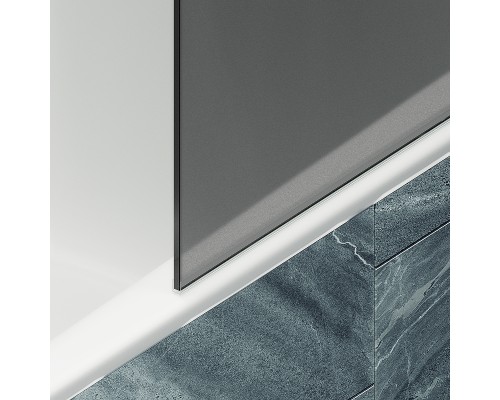 Шторка на ванну Maybah Glass MGV-87-3ш 700x1400 в широком профиле Золото стекло графитовое матовое